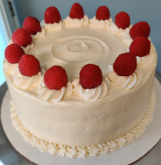 White Chocolate Raspberry Cake